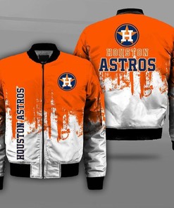 MLB Houston Astros Orange White Bomber Jacket
