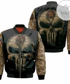 MLB Houston Astros Skull American Flag Bomber Jacket