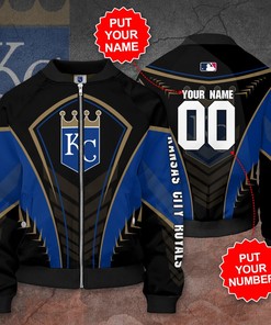 MLB Kansas City Royals Custom Name Number Bomber Jacket