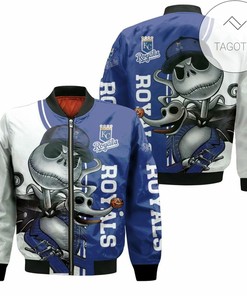 MLB Kansas City Royals Jack Skellington And Zero Bomber Jacket