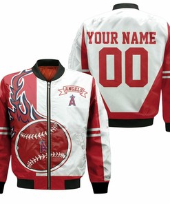 MLB Los Angeles Angels Custom Name Number Bomber Jacket V3