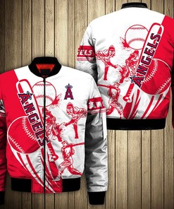 MLB Los Angeles Angels Red White Bomber Jacket