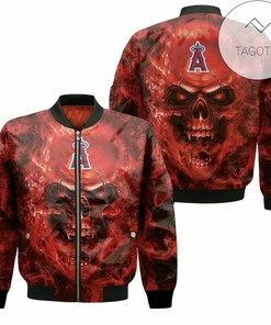 MLB Los Angeles Angels Skull Red Bomber Jacket