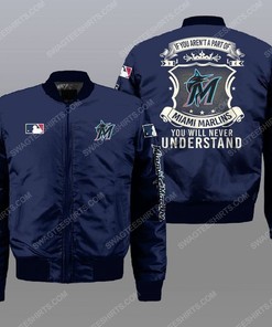 MLB Miami Marlins Navy Bomber Jacket