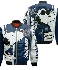 MLB Milwaukee Brewers Snoopy Bomber Jacket