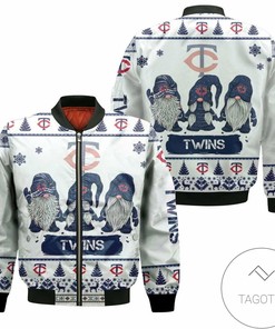 MLB Minnesota Twins Christmas Gnomes Bomber Jacket