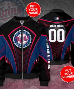 MLB Minnesota Twins Custom Name Number Bomber Jacket V5