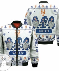 MLB New York Mets Christmas Gnomes Bomber Jacket