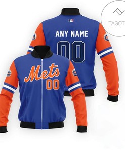 MLB New York Mets Custom Name Number Blue Bomber Jacket