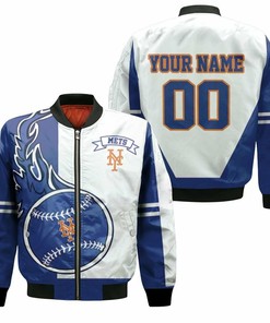 MLB New York Mets Custom Name Number Bomber Jacket V1