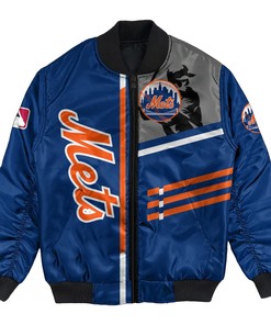 MLB New York Mets Custom Name Number Bomber Jacket V6