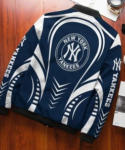 MLB New York Yankees Blue White Bomber Jacket