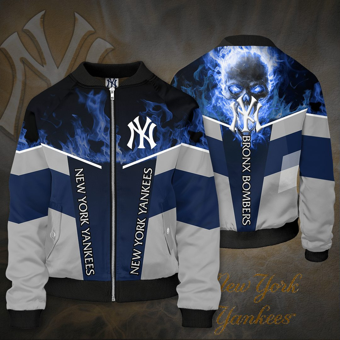 MLB New York Yankees Bomber Jacket V10 Bluefink