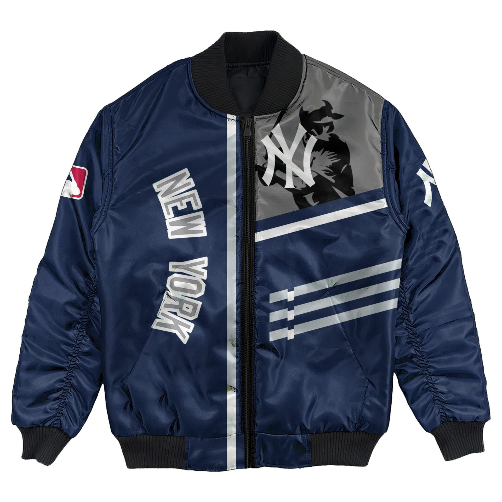 MLB New York Yankees Custom Name Number Bomber Jacket V4 - Bluefink
