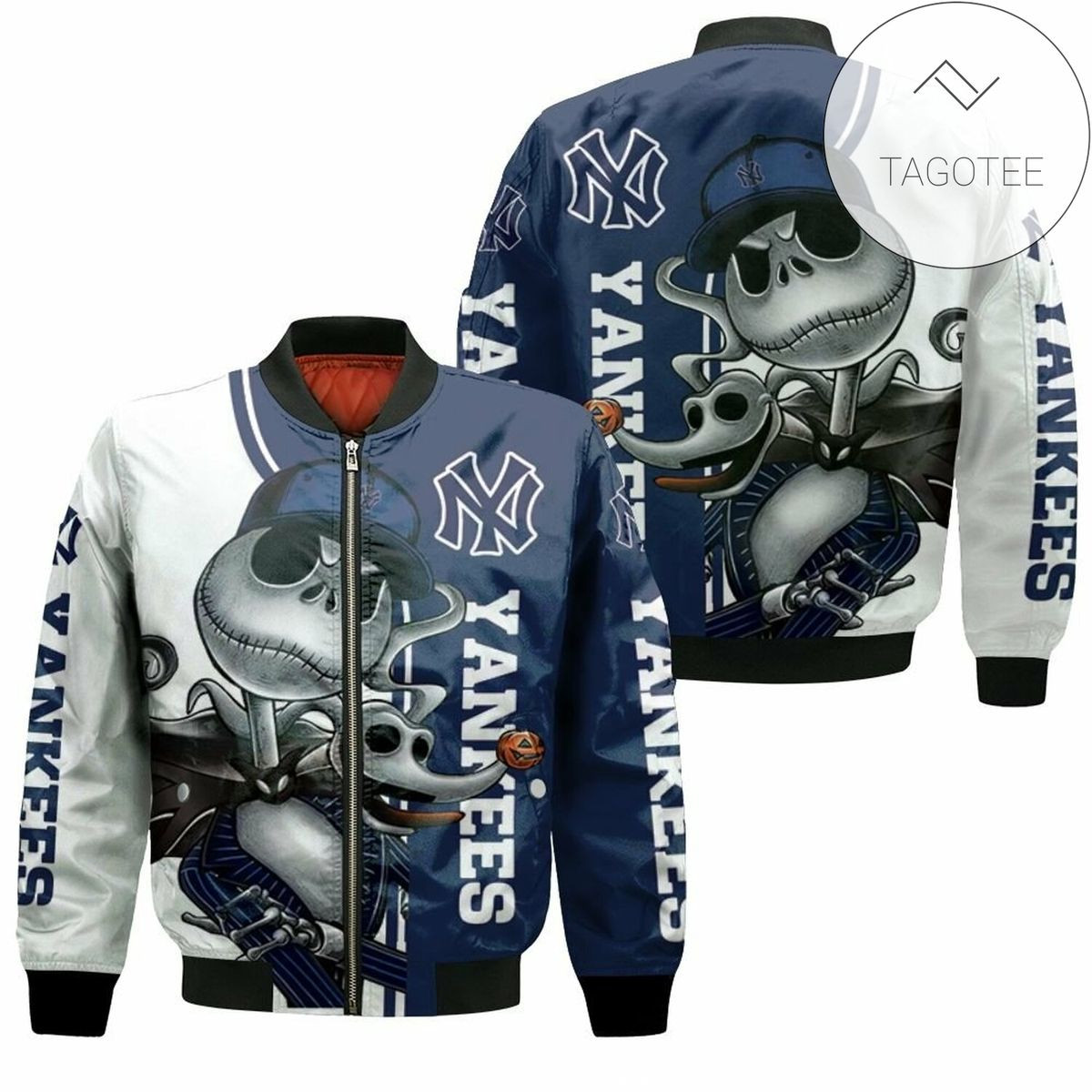 MLB New York Yankees Jack Skellington And Zero Bomber Jacket