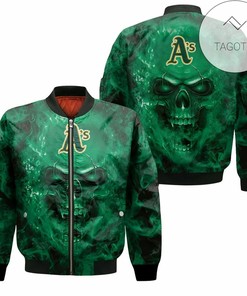 MLB Oakland Athletics Fans Skull Bomber Jacket