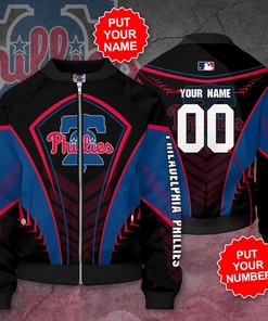 MLB Philadelphia Phillies Custom Name Number Bomber Jacket V3
