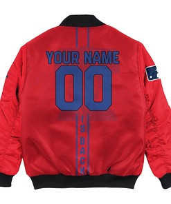 MLB Philadelphia Phillies Custom Name Number Red Bomber Jacket