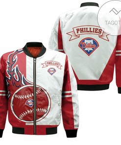 MLB Philadelphia Phillies Red White Bomber Jacket