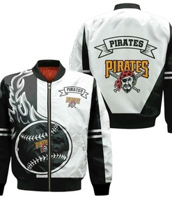 MLB Pittsburgh Pirates Black White Bomber Jacket