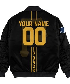 MLB Pittsburgh Pirates Custom Name Number Black Bomber Jacket