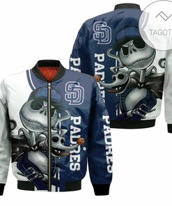 MLB San Diego Padres Jack Skellington And Zero Bomber Jacket