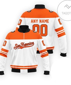 MLB San Francisco Giants Custom Name Number White Bomber Jacket