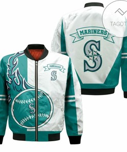 MLB Seattle Mariners Green White Bomber Jacket