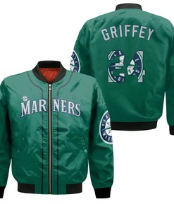 MLB Seattle Mariners Ken Griffey Jr 24 Green Bomber Jacket