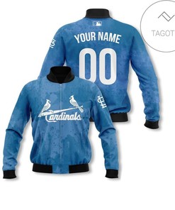 MLB St. Louis Cardinals Custom Name Number Blue Bomber Jacket