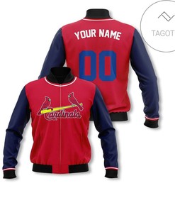 MLB St. Louis Cardinals Custom Name Number Red Navy Bomber Jacket