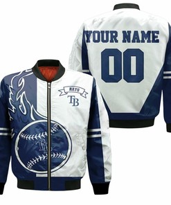 MLB Tampa Bay Rays Custom Name Number Bomber Jacket V3