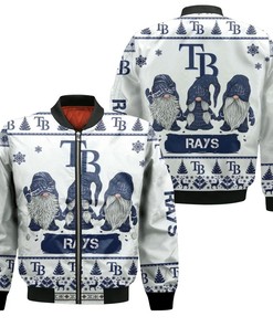 MLB Tampa Bay Rays Gnomes Ugly Christmas Bomber Jacket