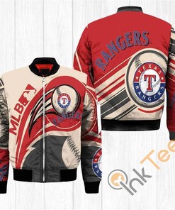 MLB Texas Rangers Red Gray Bomber Jacket