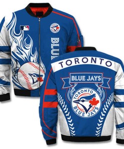 MLB Toronto Blue Jays Blue White Bomber Jacket