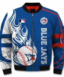 MLB Toronto Blue Jays Blue White Bomber Jacket