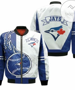 MLB Toronto Blue Jays White Blue Bomber Jacket