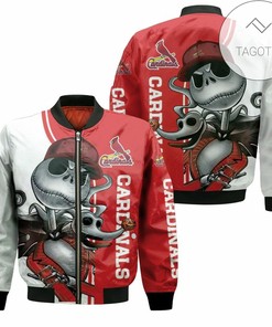 MLB Washington Nationals Jack Skellington And Zero Bomber Jacket