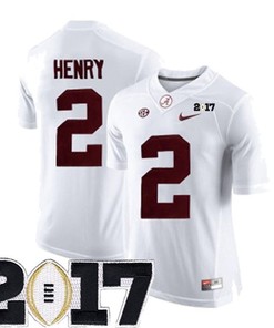 Male Alabama Crimson Tide #2 Derrick Henry White College Football Jersey