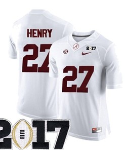 Male Alabama Crimson Tide #27 Derrick Henry White College Football Jersey