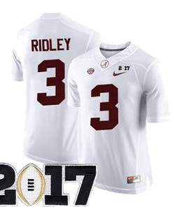 Male Alabama Crimson Tide #3 Calvin Ridley White College Football Jersey