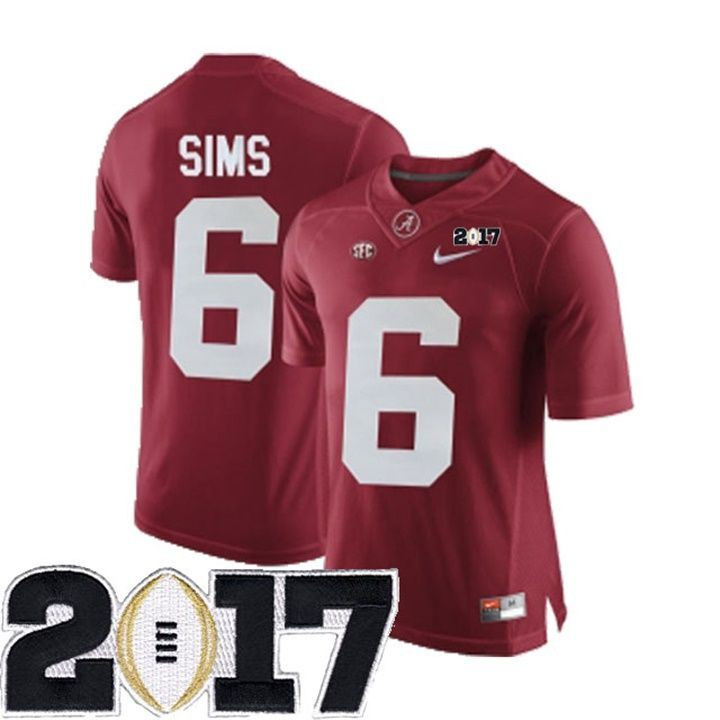 Male Alabama Crimson Tide #6 Blake Sims Crimson College Football Jersey