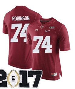 Male Alabama Crimson Tide #74 Cam Robinson Crimson College Football Jersey