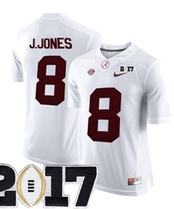 Male Alabama Crimson Tide #8 Julio Jones White College Football Jersey