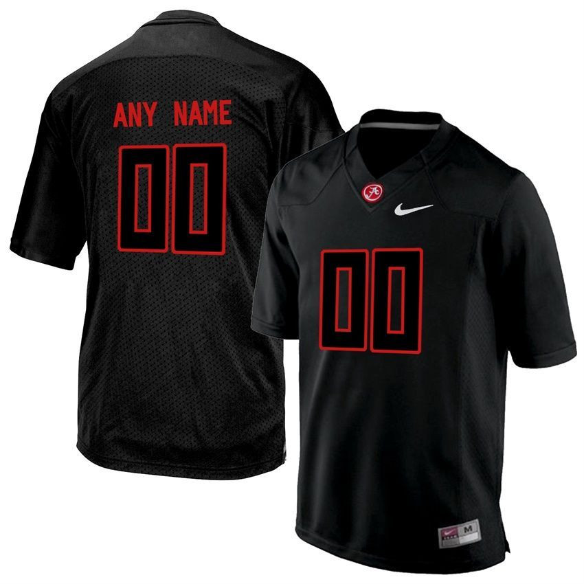 Male Alabama Crimson Tide Blackout College Limited Football Customized Jersey