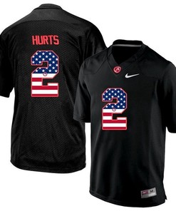 Male Alabama Crimson Tide Blackout Jalen Hurts NCAA Football Fashion Jersey