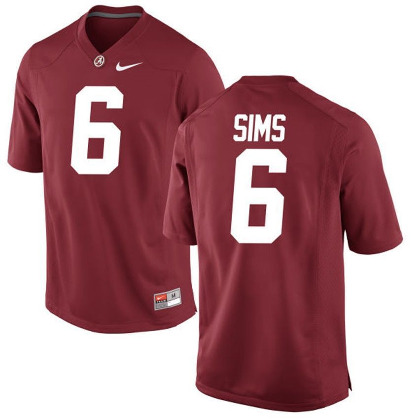Male Alabama Crimson Tide Crimson Blake Sims NCAA Alumni Football Game Jersey