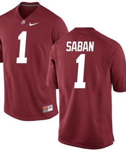 Male Alabama Crimson Tide Crimson Nick Saban NCAA Alumni Football Game Jersey