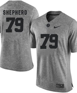 Male Alabama Crimson Tide Gray Austin Shepherd NCAA Football Gridiron Gray Limited Jersey
