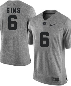 Male Alabama Crimson Tide Gray Blake Sims NCAA Football Gridiron Gray Limited Jersey